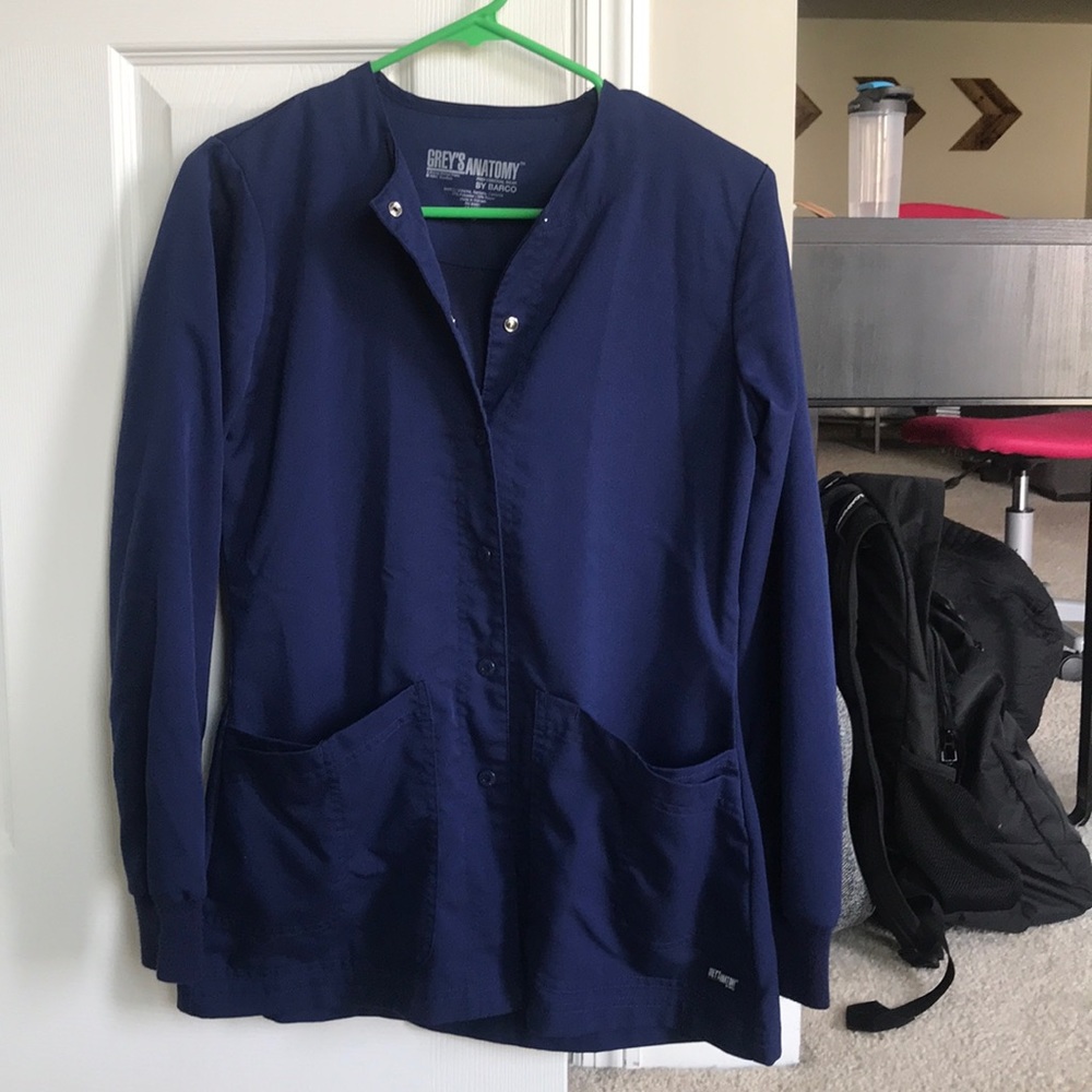Navy Grey’s Anatomy scrub jacket